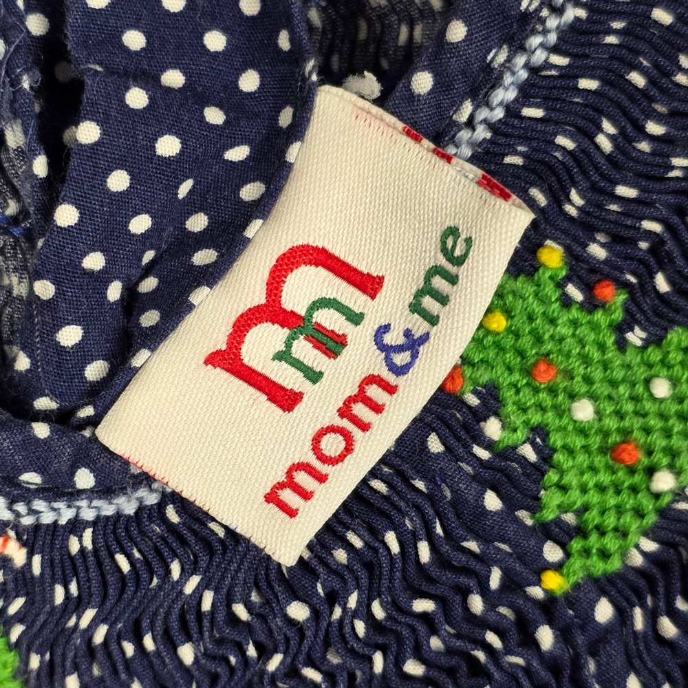 Mom & Me Girls Smocked Christmas Dress Polka Dot Santa Reindeer 18 Mos Boutique - Picture 6 of 15